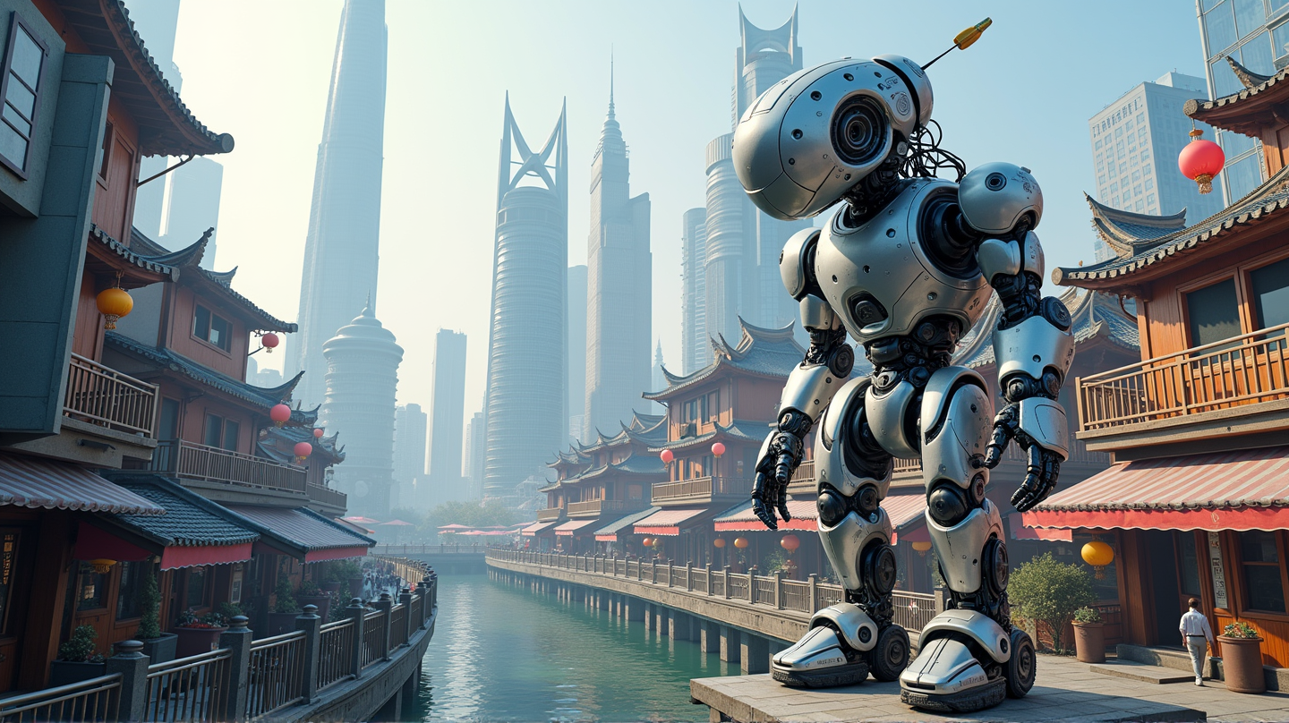 रोबोट टाउन का रोमांचक प्रदर्शन: शंघाई समावेशन सम्मेलन में 100 से अधिक रोबोट